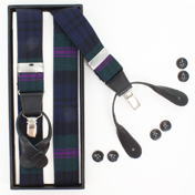 Braces, Tartan Suspenders Dual Clip & Button, Baird Tartan